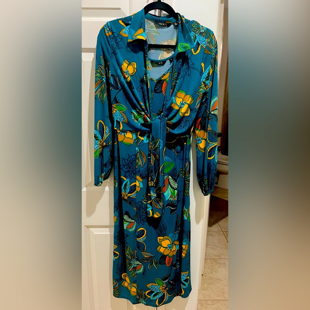 Two piece midi dress with shrug/jacket.